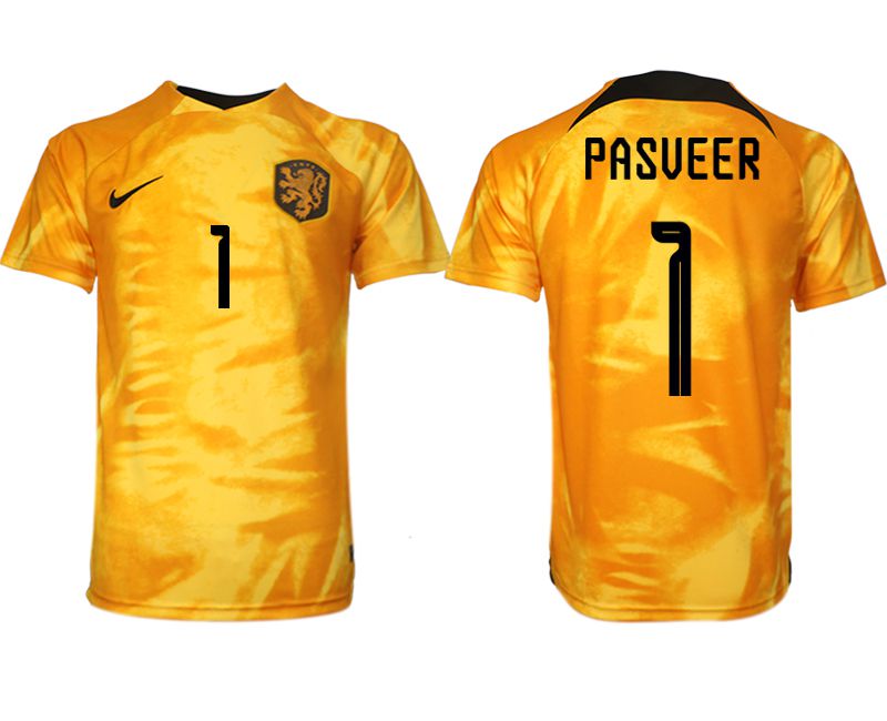 Men 2022 World Cup National Team Netherlands home aaa version yellow #1 Soccer Jersey